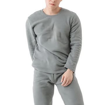 MI MI LEO 保暖刷毛居家上衣  L  淺灰色