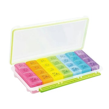 來而康 護立康 Fullicon 7日4格 彩虹防潮保健盒 DP004 收納盒 隨身藥盒 攜帶藥盒 分隔藥盒 28格收納