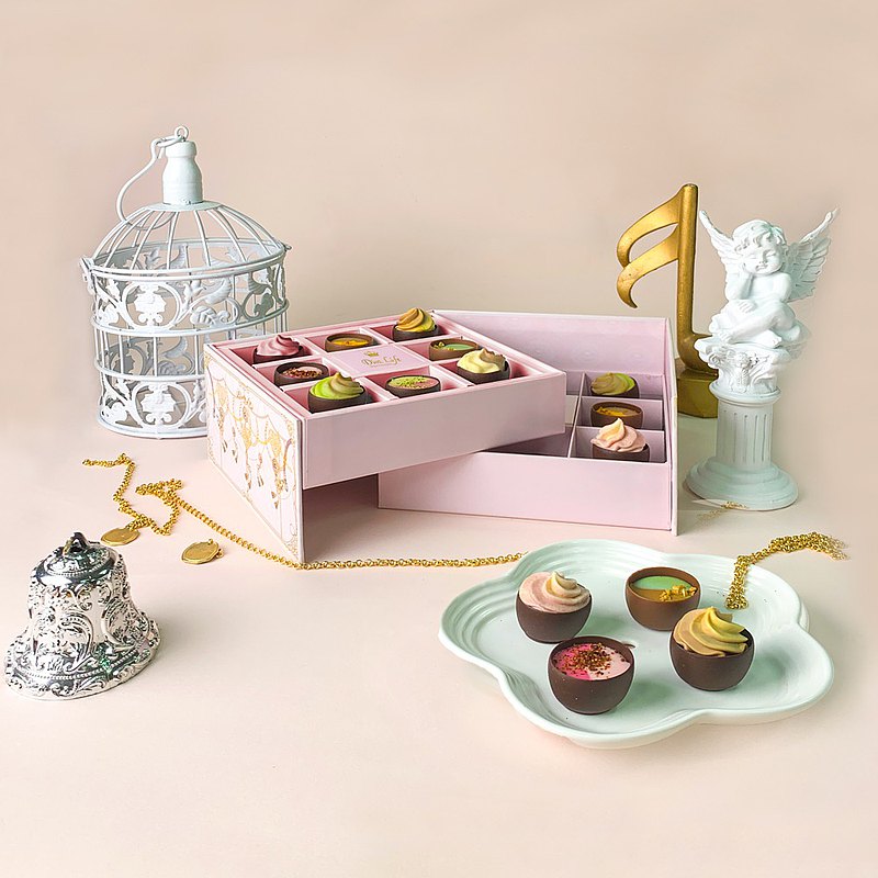 【Diva Life】情人節限定-比利時杯子松露16入禮盒(金誓執愛)