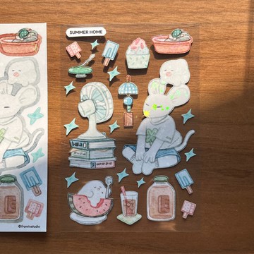 夏日居家印章貼紙