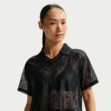 Nike Sportswear Women's Loose Lace Polo Shirt Jersey Top