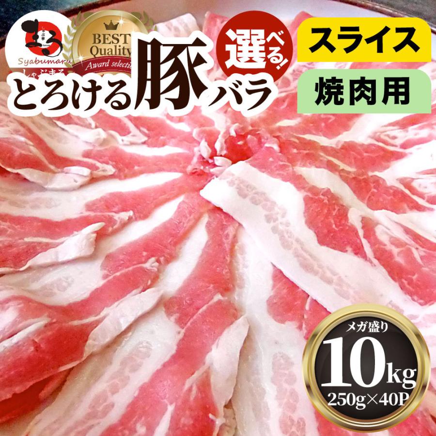 豚バラ肉 10kg スライス 焼肉 豚肉 250g×40パック メガ盛り 豚肉 バーベキュー 焼肉 スライス バラ 小分け 便利