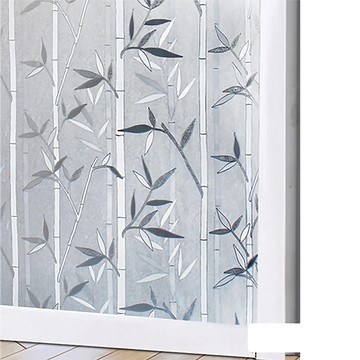 半島良品 抗UV防曬靜電貼窗貼  200 x 45cm  豎條葉子 灰色