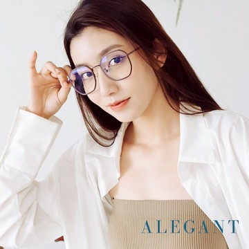 ALEGANT北歐極簡鹿角棕金屬鑲嵌輕量TR90光學框UV400濾藍光眼鏡│赫爾辛基的歌劇樂頌