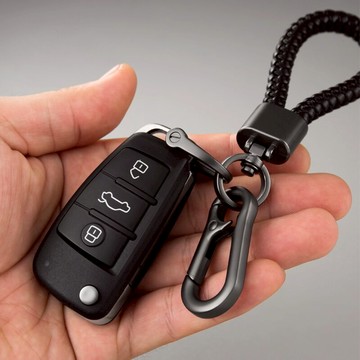 遙控器皮繩鑰匙扣掛件創意個性汽車鏈馬蹄扣鎖匙圈環男女編織掛飾