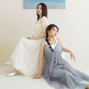 多層次仙女透紗吊帶背心 MISS. 中大尺碼上衣