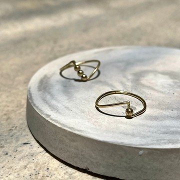 老林雜貨 | 黃銅戒 小銅珠 (一顆珠/三顆珠)