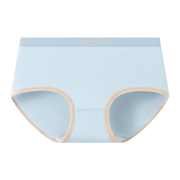 【Maggie+】簡約撞色純棉中腰印花女用內褲-藍色