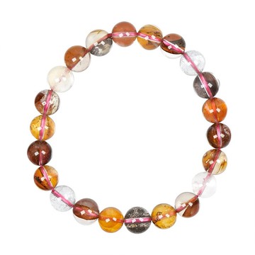 【正佳珠寶】小樹膠花水晶 高品玉化小樹水晶 8.4-8.8mm