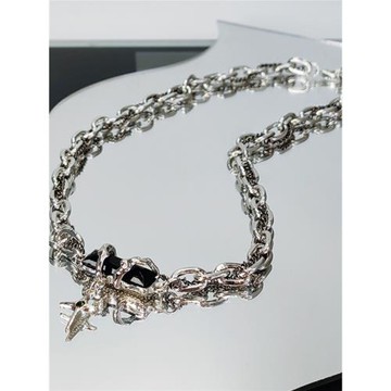 項鏈男款小眾設計高級感嘻哈纏繞疊戴痞帥百搭高街鎖骨鏈男潮吊墜