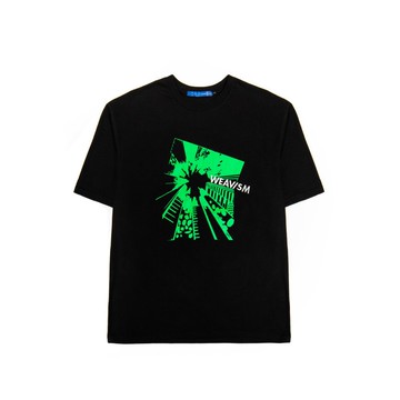 蟲視角刺繡印花寬鬆Tee- 黑