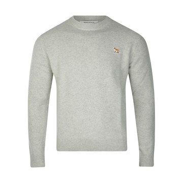 Maison Kitsune - Light Grey Melange Wool Baby Fox Sweater