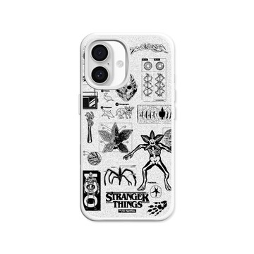 RHINOSHIELD iPhone 16/Plus/Pro/Pro Max SolidX MagSafe兼容 防摔磁吸手機殼｜怪奇物語-顛倒世界怪物圖鑑 黑白款