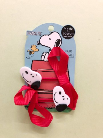 【震撼精品百貨】史奴比Peanuts Snoopy ~SNOOPY 髮綁/髮圈-紅蝴蝶結(2入)#81643