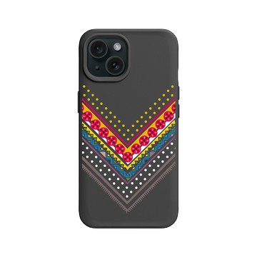 iPhone 15 SolidX 黑 - 花生騷 WasangShow - 2020虹彩布裙圖騰