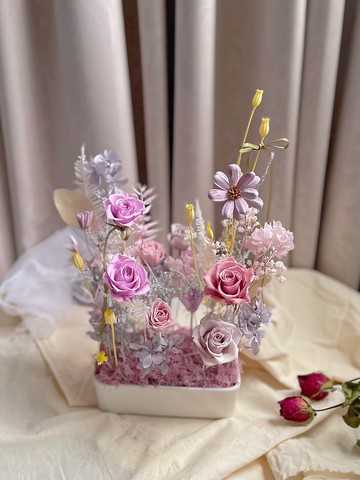 【花訴花藝】粉紫系永生玫瑰花禮/開幕花禮/升遷花禮/祝賀花禮