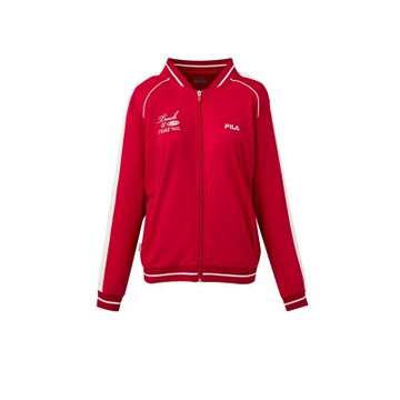 FILA 女針織外套-紅色 5JKA-1322-RD