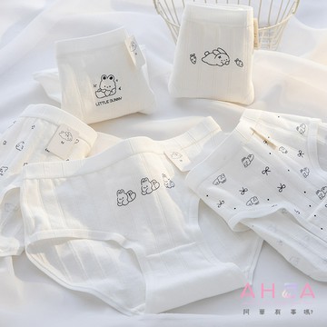 純色卡通兔子系列中腰內褲 I0092