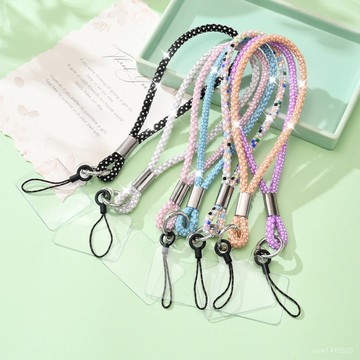 手機掛繩  頸掛背帶 證件帶 手機背帶 手機繩 手機吊繩 手機掛繩短款掛鏈時尚水鑽手機鏈掛飾防丟吊繩鑲鑽掛件繩鑰匙扣