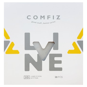 Comfiz 康菲 成人立體V型醫療口罩  雪狐銀  1套  30片