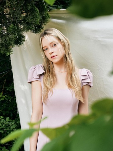 Audrey Ribbon Flare Squareneck Dress [Minsty Pink]