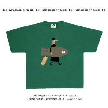 夏季超酷設計T恤情侶休閑短袖百搭oversize潮牌重磅純棉T恤上衣