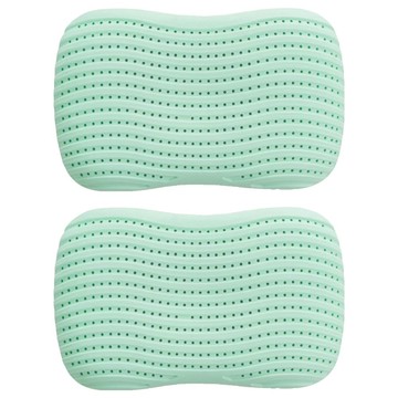 夢之語 蛋糕無壓枕 天然乳膠枕 人體工學護頸 抹茶森林 枕頭  2個  綠  60 x 40cm