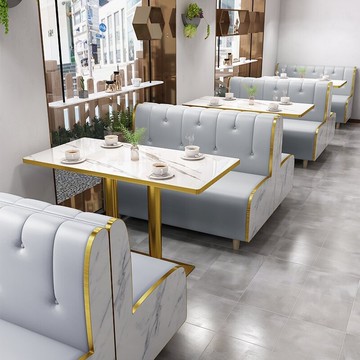 ?快速出貨? 附發票 餐廳家具商用奶茶店桌椅組合網紅甜品店沙發小吃火鍋店咖啡廳卡座