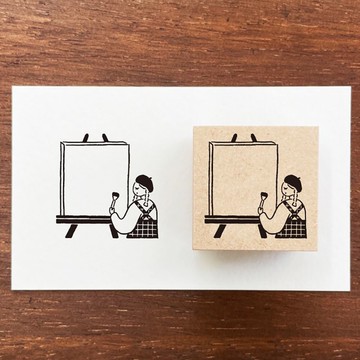 Maru醬 相框印章S 繪畫 橡膠印章 女孩 日本製 a-171