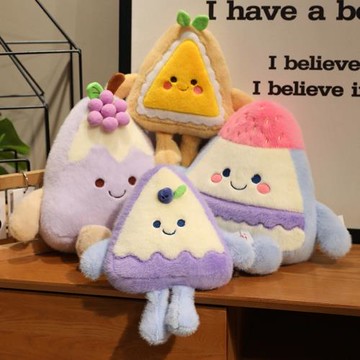 卡通趣味水果蛋糕公仔毛絨玩具葡萄草莓蛋糕小號玩偶擺件拍照道具