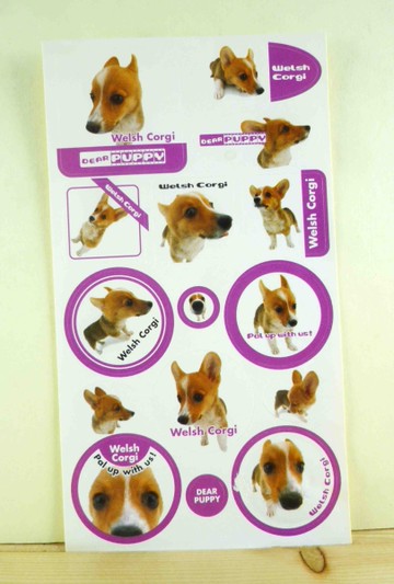 【震撼精品百貨】新大頭狗_The Dog~透明貼紙-柯基-紫