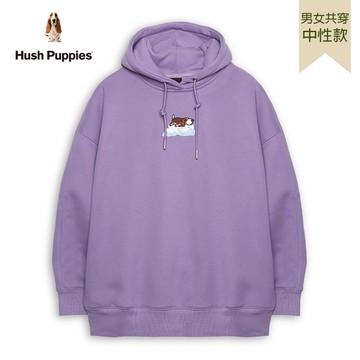 Hush Puppies 帽T 男女共穿Q版趣味趴趴狗寬版帽T