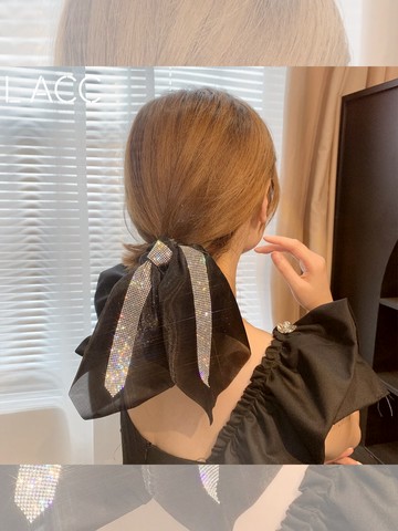 滿鉆飄帶發繩少女閃鉆發發飾頭飾發圈頭繩頭飾女發飾品