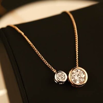 現貨+預購 玫瑰金項鍊鑲鑽吊墜-時尚韓系精美流行女飾品七夕情人節生日聖誕節交換禮物73bw12【獨家進口】【米蘭精品】