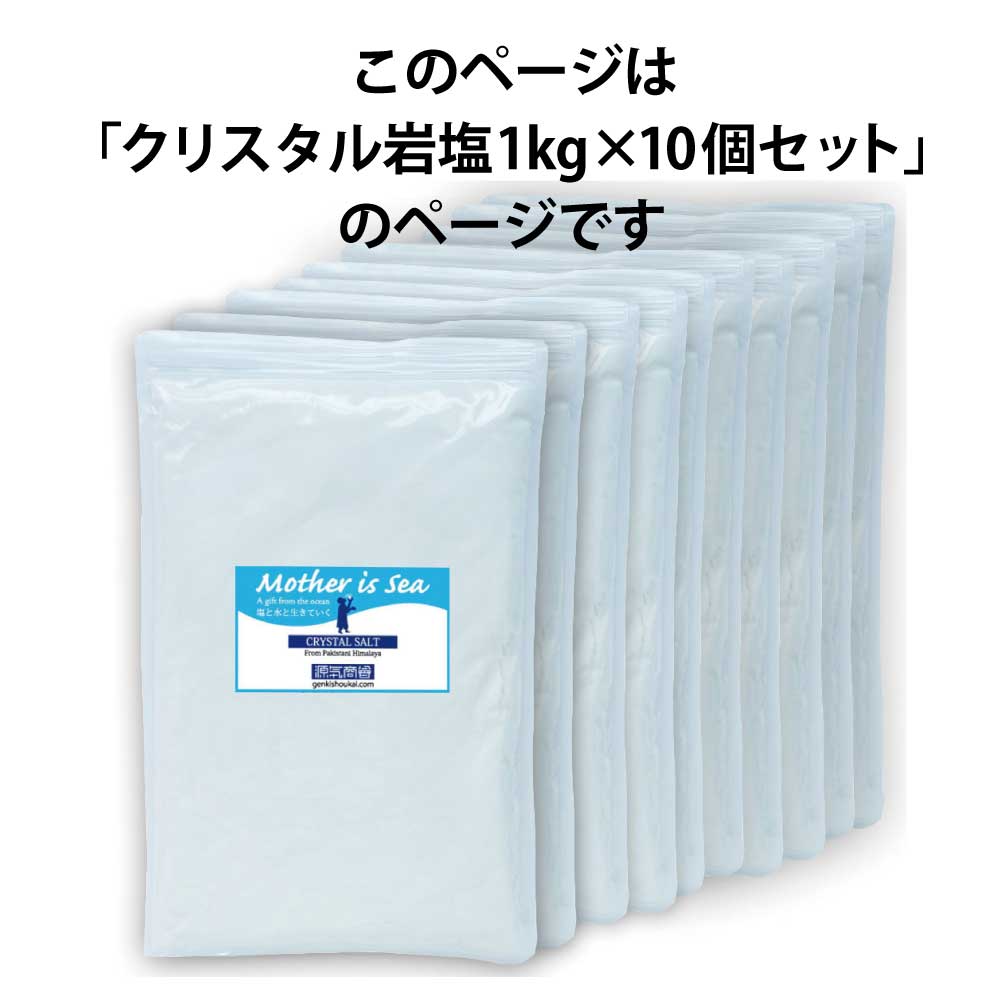 岩塩 ヒマラヤ岩塩 クリスタル岩塩 パウダータイプ 10kg 1kg×10袋 天然塩 自然塩 粉末 食用 無添加 源気商会