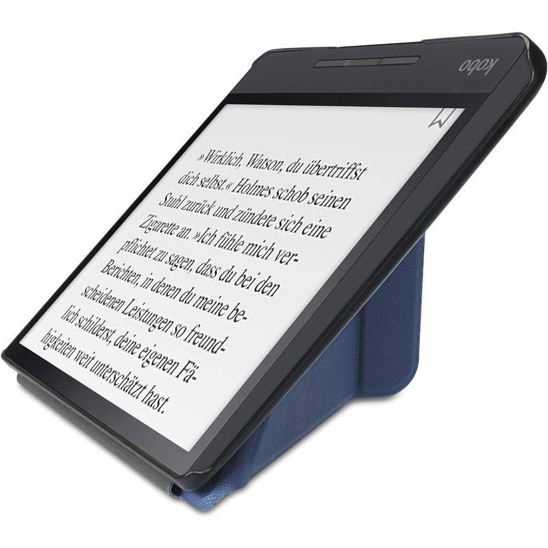 kwmobile カバー 対応: Kobo Forma ケース 電子リーダー PUレザー 電子書籍 保護ケース 紺色