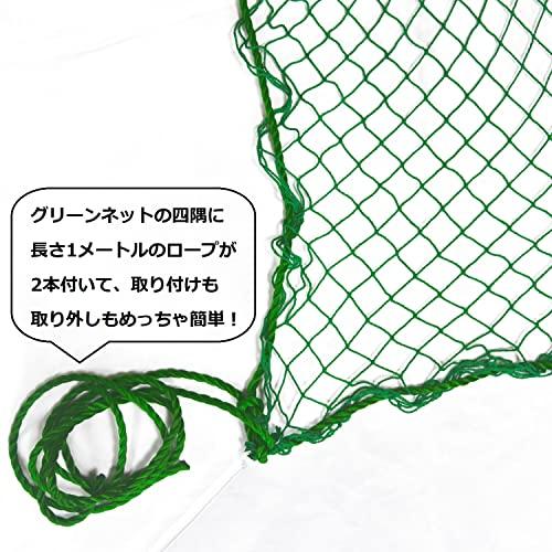 グリーンネット 防鳥ネット 防獣ネット 多目的ネット 2m×3m 25ｍｍ目 緑色 PP素材 丈夫 汎用 安全 固定ロープ付き 専用の収納袋付き