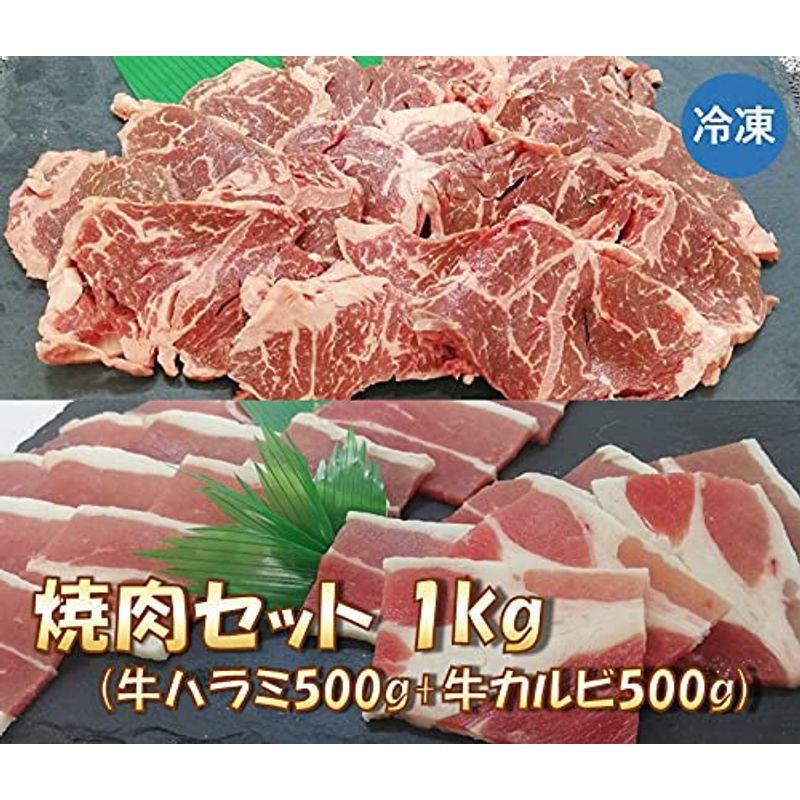 焼肉セット 1kg (牛カルビ・牛ハラミ 各500g) 北海道・沖縄は送料770円冷凍便発送