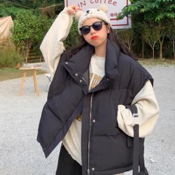 羽絨棉馬甲女2024春季新款設計感洋氣寬松大碼背心坎肩馬夾外套潮