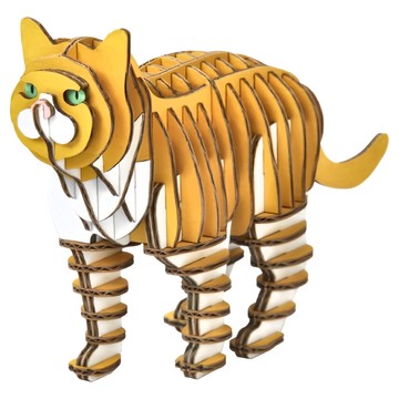 Hacomo GRID 療癒系紙模型拼圖 4751 蘇格蘭折耳黃 63片  黃色  1組