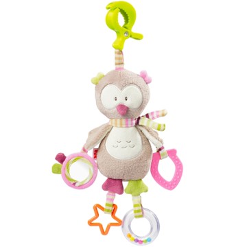 德國NUK絨毛玩具-貓頭鷹多功能吊掛式固齒玩偶