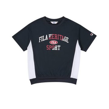 FILA KIDS 童短袖圓領T恤-丈青 1TEA-4417-NV