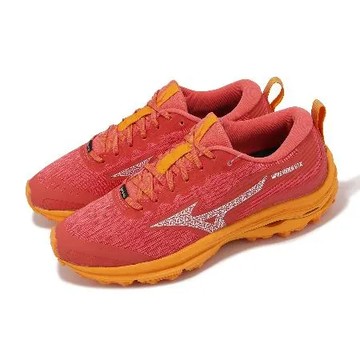 Mizuno 慢跑鞋 Wave Rider GTX 女鞋 紅 橘黃 防水 路跑 運動鞋 美津濃 J1GD2279-72