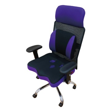 台灣製造 SGS認證 EH-03D-a 透氣辦公椅-紫（67*51*118cm）_廠商直送