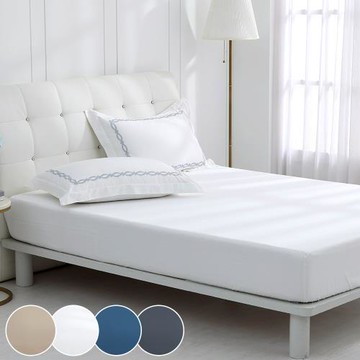 鴻宇 300織美國棉 純色刺繡 雙人床包枕套三件組-多款任選