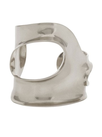 Ferragamo - sculptural cuff bracelet - women - Brass - One Size - Silver