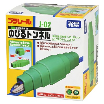 TAKARA TOMY PLARAIL 鐵道王國 J-02 伸縮山洞  160 x 150 x 130mm  綠色  1盒