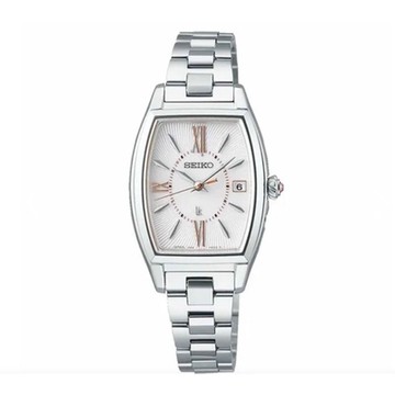 SEIKO 精工 LUKIA 酒桶型 高貴典雅太陽能電波粉色女錶-女錶(SSVW229J)24.6mm-SK008