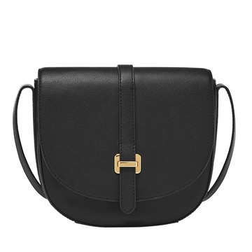 Emery 金釦斜背馬鞍包-黑色 SHB3161001