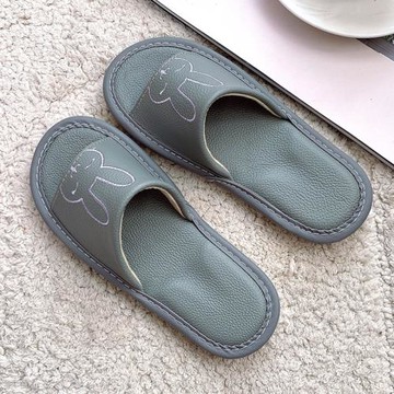 兒童家用親子真皮拖鞋夏男童女童室內防滑軟底兔子可愛寶寶涼拖鞋